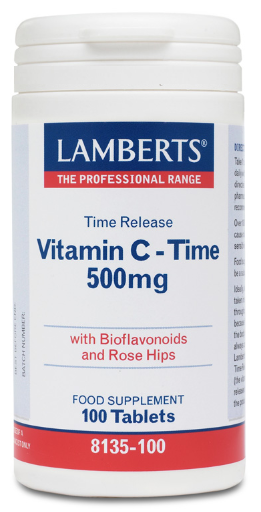 Vitamina C 500 mg Liberación Sostenida con Bioflavonoides y Escaramujo 100 Comprimidos