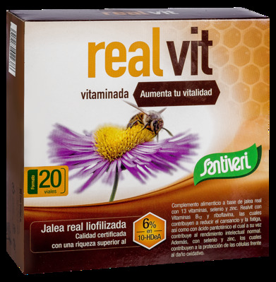 Realvit jalea real con 13 vitaminas 20 Viales X 10 ml