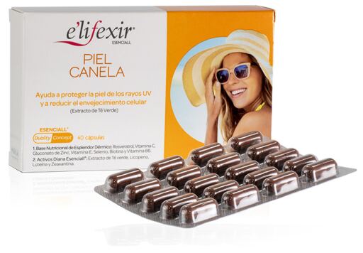 E'lifexir Esenciall Piel Canela 40 C&aacute;psulas Bronceadoras
