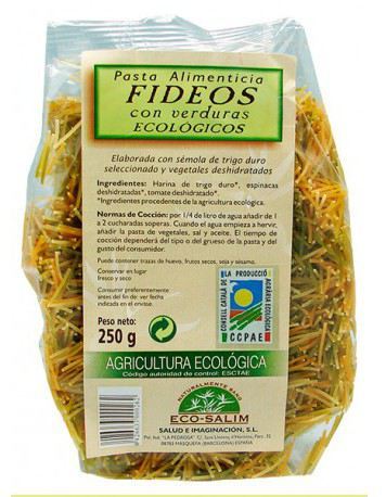 Fideo Fino Verduras Eco 250 Gr