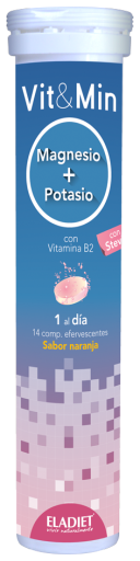 Vit&Min Magnesio+Potasio Efervescente 14 comprimidos de 6 gr