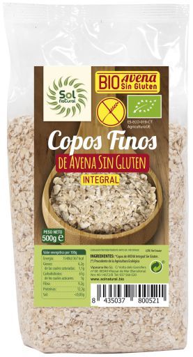 Copos de Avena Finos Sin Gluten Bio 500 gr