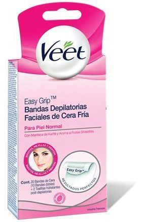 Bandas de Cera Depilatorias Faciales Piel normal 20 uds