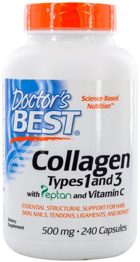 Collagen Types 1 & 3 With Peptan 500 mg 240 Cápsulas