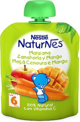 Bolsita Naturnes Manzana Zanahoria Mango 6 Meses 90gr