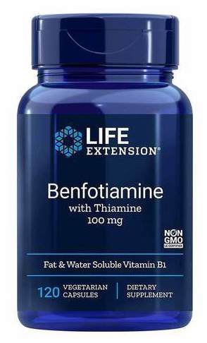 Benfotiamina con Tiamina 100 mg 120 Cápsulas Vegetales