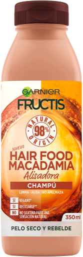 Fructis Hair Food Macadamia Champú Alisador 350 ml