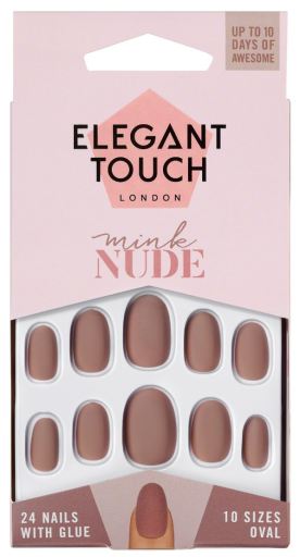 Elegant Touch Mike Nude U&ntilde;as Postizas 24 uds