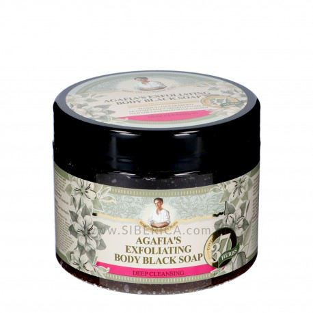 Jabón Negro Corporal exfoliante de Agafia de limpieza profunda 300 ml