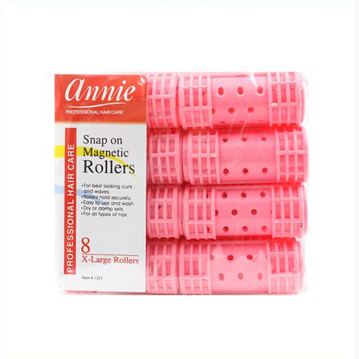 Rolos para el Cabello Grandes Color Rosa 8 uds