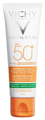 Capital Soleil Fotoprotector Matificante 3 en 1 SPF 50+ 50 ml