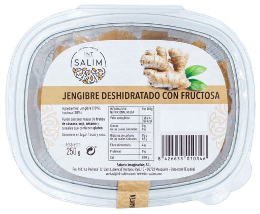 Jengibre Deshidratado Endulzado con Fructosa 250 gr