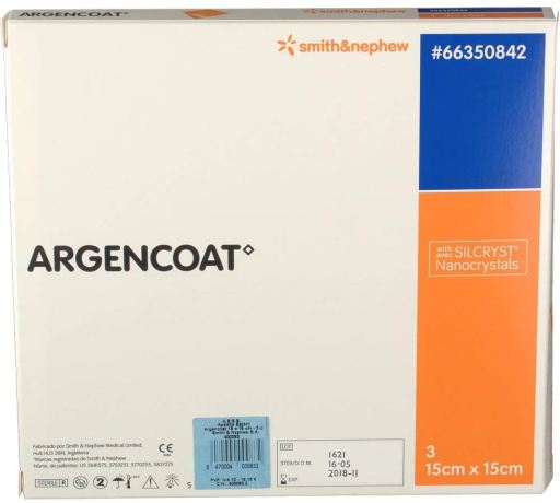 Apósito Argencoat 15 X 15 cm 3 Unidades