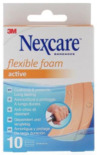 Nexcare Apósito Active Flexible Foam Tiras 6 x 10 cm