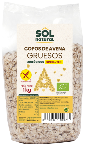 Copos Avena Grueso sin Gluten Bio 1 Kg