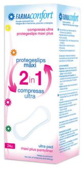 Protegeslips Maxi 2 en 1 Compresa Ultra 24 Unidades