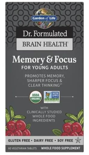 Dr Formulated Memoria y Enfoque Para Adultos Jóvenes 60 Tabletas