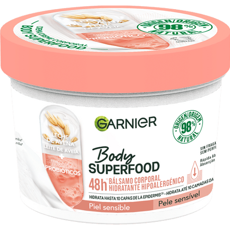 Body Superfood Crema Corporal Hidratante Hipoalergénica 48H 380 ml