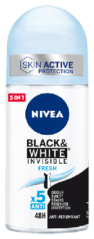 Black and White Invisible Fresh Desodorante Roll On 50 ml