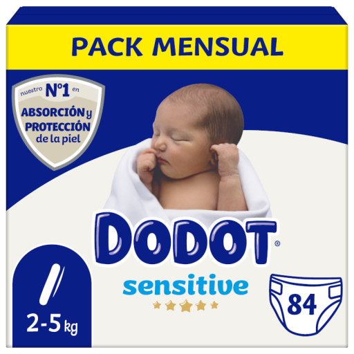 Sensitive Pañales Talla 1 de 2 a 5 Kg 84 Unidades