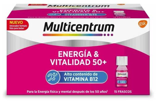 Multicentrum Energía & Vitalidad Sabor Frambuesa 15 Ampollas