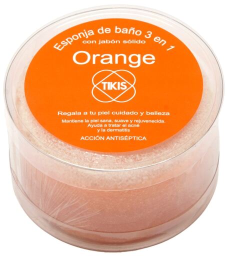 Esponja Redonda Con Jabón Naranja 100 gr