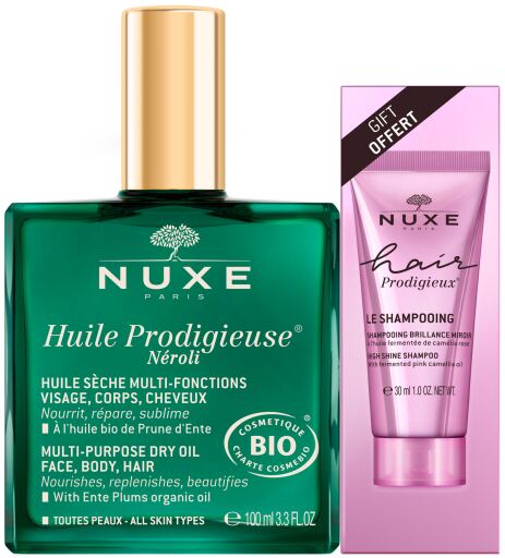 Huile Prodigieuse Néroli 100ml + Champú Brillo Hair Prodigieux 30 ml