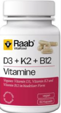 Vitamina D3+K2+B12 460Mg 60 Cápsulas